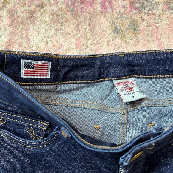 True Religion Halle Mid-Rise Skinny Dark Wash Jeans Women's Size 27 - Picture 2 of 8